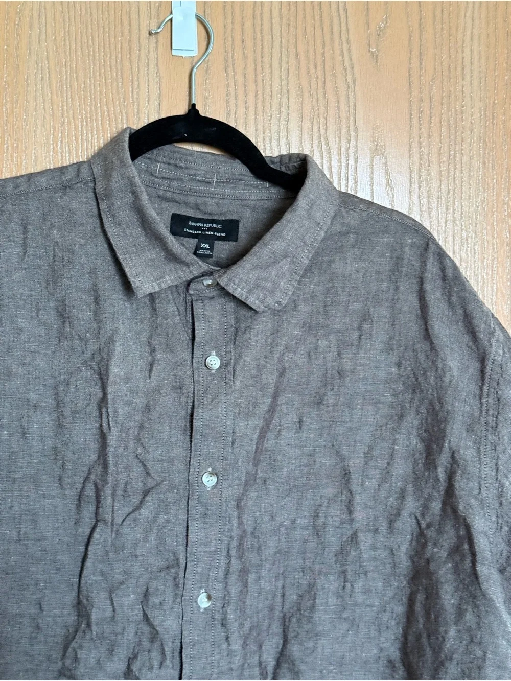 Banana Republic Light Chocolate Linen Blend Button Down Shirt